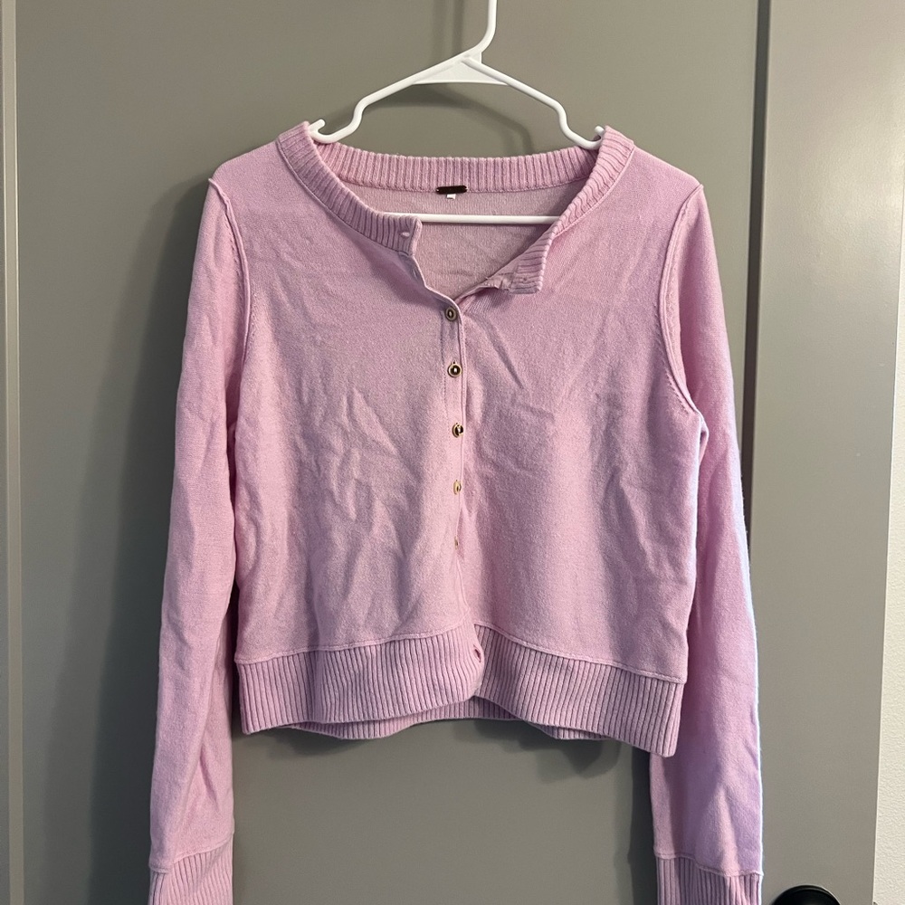 Free People Nocturnal Solid Cardi Hint of Violet
